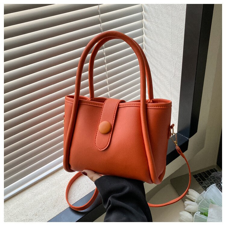 Women's PU Leather Hasp Closure Luxury Shoulder Casual Tote Bag