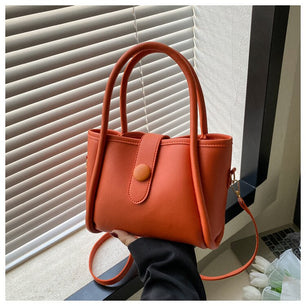 Women's PU Leather Hasp Closure Luxury Shoulder Casual Tote Bag