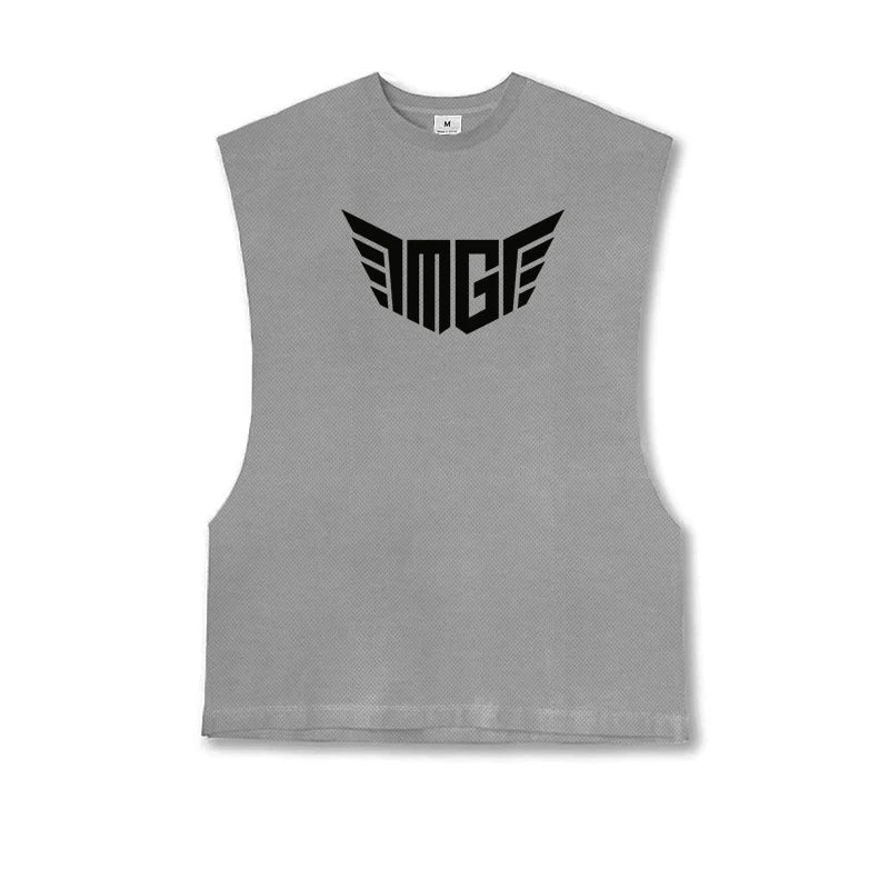 Men's Polyester Sleeveless Pullover Closure Sportswear T-Shirt