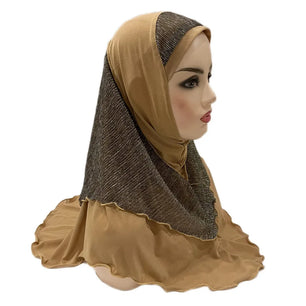 Women's Arabian Polyester Head Wrap Sequin Pattern Elegant Hijabs