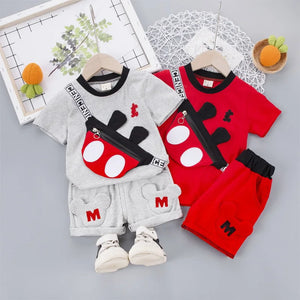 Kid's Polyester Short Sleeves Pullover Closure Printed Clothes