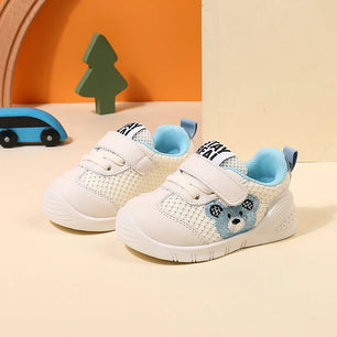 Kid's Mesh Round Toe Lace-Up Closure Cartoon Pattern Casual Shoes