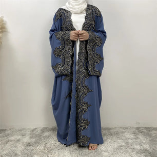 Women's Arabian Polyester Full Sleeves Printed Pattern Casual Abaya