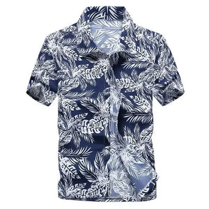 Men's Polyester Turn-Down Collar Short Sleeves Casual Wear Shirts