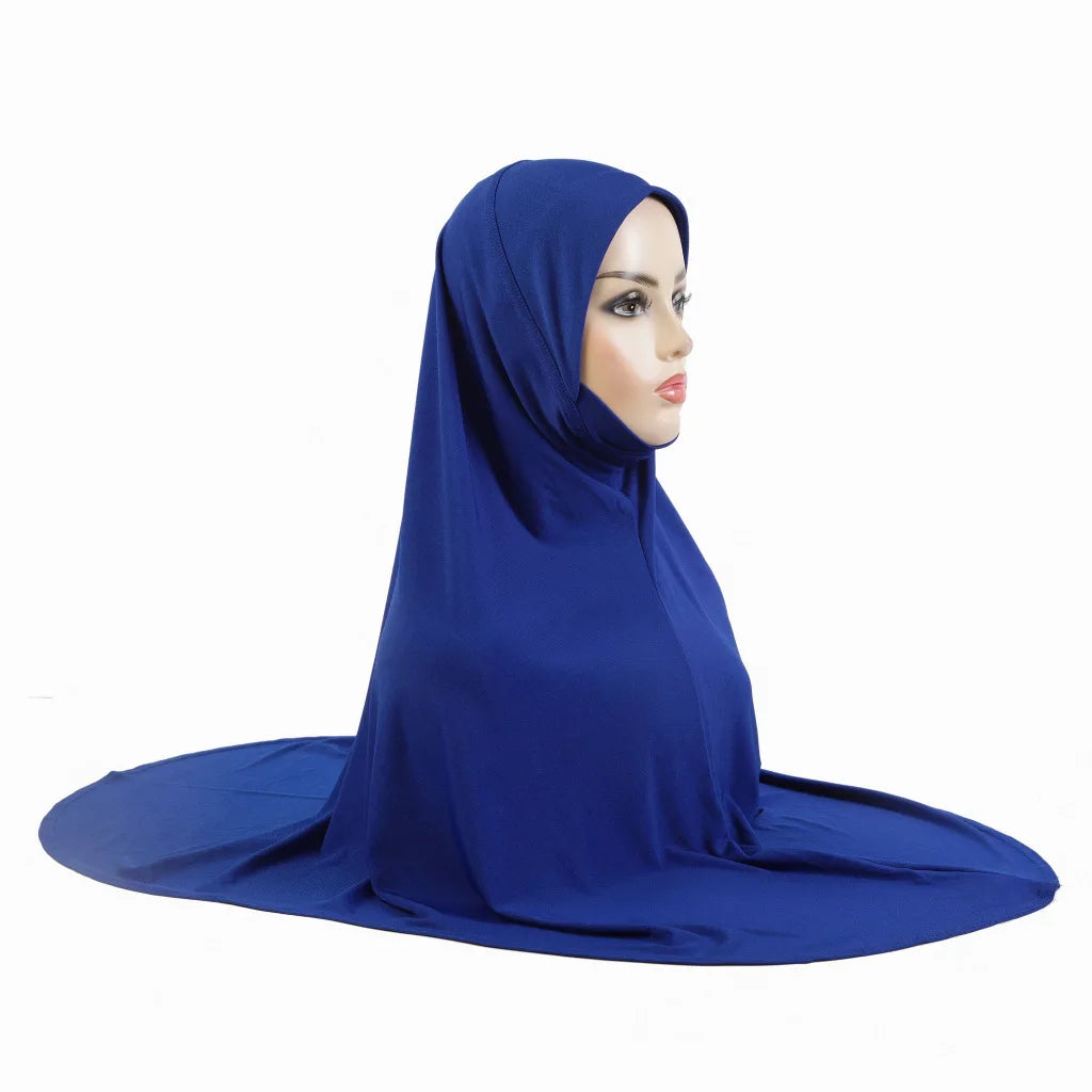 Women's Arabian Polyester Head Wrap Solid Pattern Elegant Hijabs