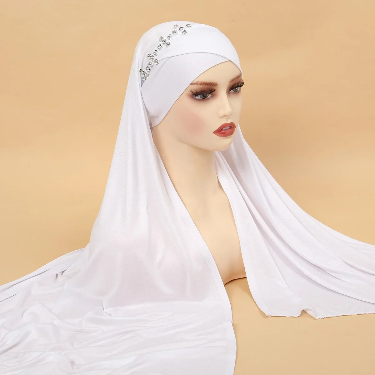 Women's Arabian Polyester Headwear Rhinestone Casual Hijabs