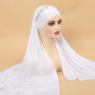 Women's Arabian Polyester Headwear Rhinestone Casual Hijabs