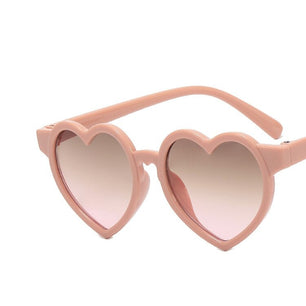 Kid's Resin Frame UV400 Protection Heart Pattern Sunglasses