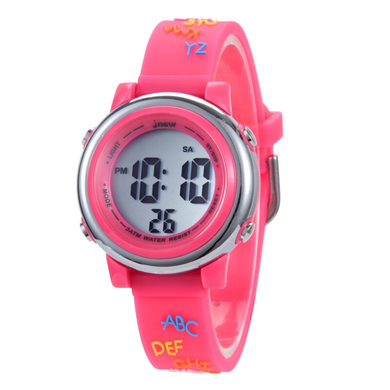 Kid's Alloy Case Buckle Clasp Digital Waterproof Wrist Watch