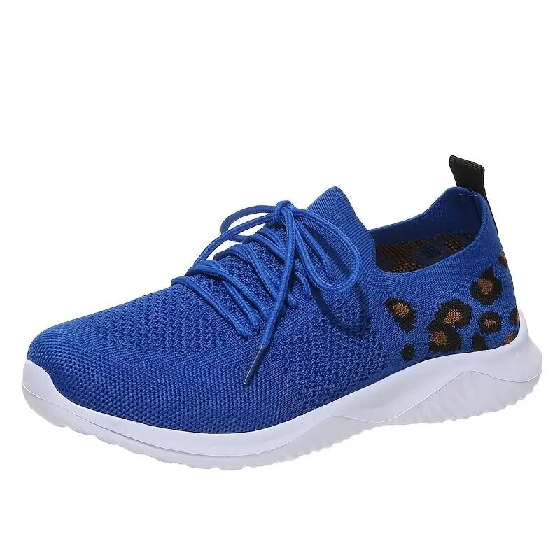 Women's Mesh Round Toe Lace-up Closure Breathable Sports Shoes