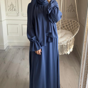 Women's Arabian Polyester Full Sleeves Solid Pattern Casual Abaya