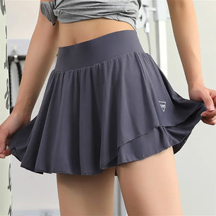 Women's Spandex Pleated Pattern Quick-Dry Yoga Fitness Skirt