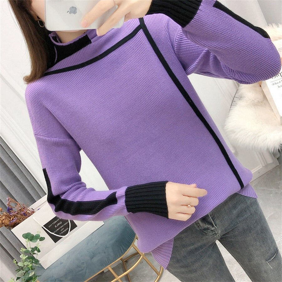 Women's Acrylic Turtleneck Full Sleeve Casual Wear Knitted Sweater