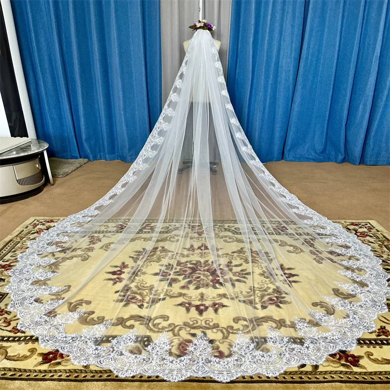 Women's Polyester Applique Edge One-Layer Bridal Wedding Veils