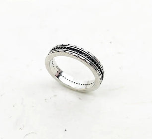 Women's 100% 925 Sterling Silver Channel Setting Trendy Ring