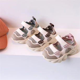 Kid's Mesh Round Toe Breathable Patchwork Sports Wear Shoes