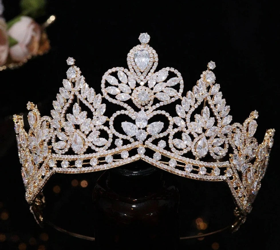 Women's Copper Water Drop Pattern Tiaras Bridal Wedding Crown