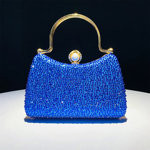 Women's Metallic Hasp Closure Rhinestone Bridal Wedding Handbags