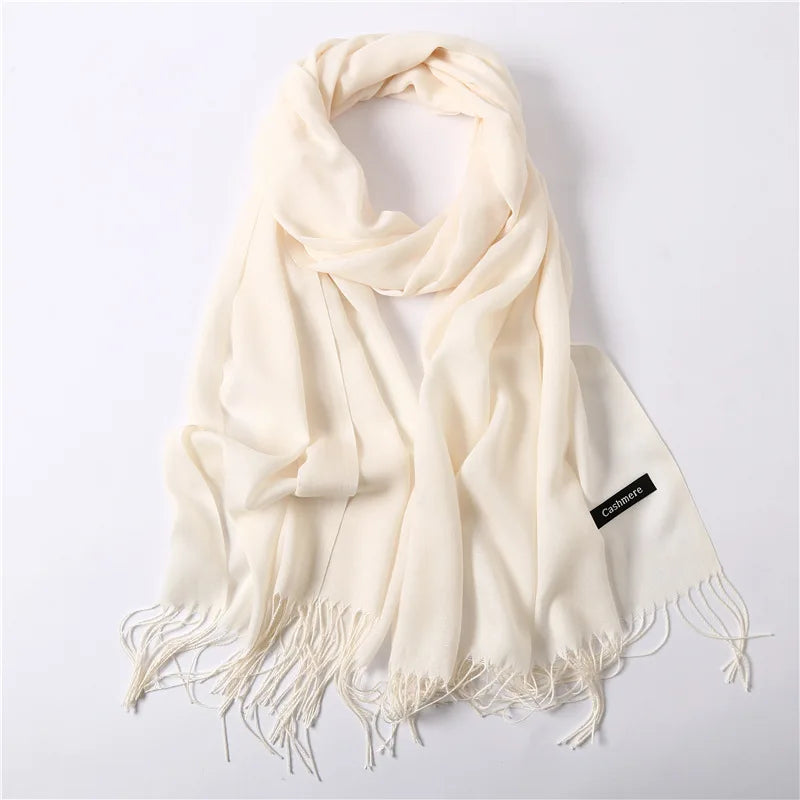 Women's Acrylic Neck Wrap Solid Pattern Trendy Elegant Scarf