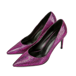 Women's Microfiber Pointed Toe Slip-On Closure High Heels Shoes