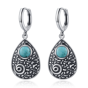 Women's Tibetan Silver Semi-Precious Stone Geometric Earrings