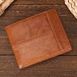 Men's Genuine Leather Card Holder Solid Pattern Trendy Wallets