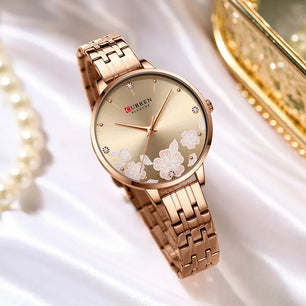 Women's Stainless Steel Round Shaped Waterproof Luxury Watch