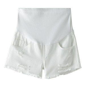 Women's Polyester Elastic Closure High Waist Maternity Shorts