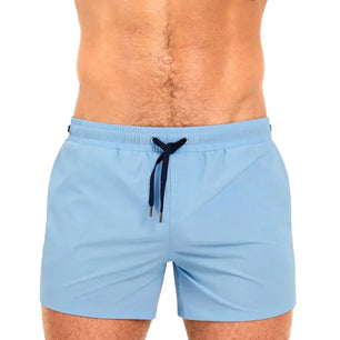 Men's Polyester Drawstring Closure Solid Pattern Boxer Shorts