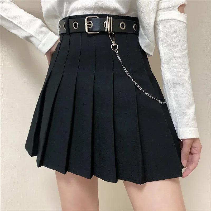 Women's Polyester High Waist Pleated Pattern Casual Wear Skirts