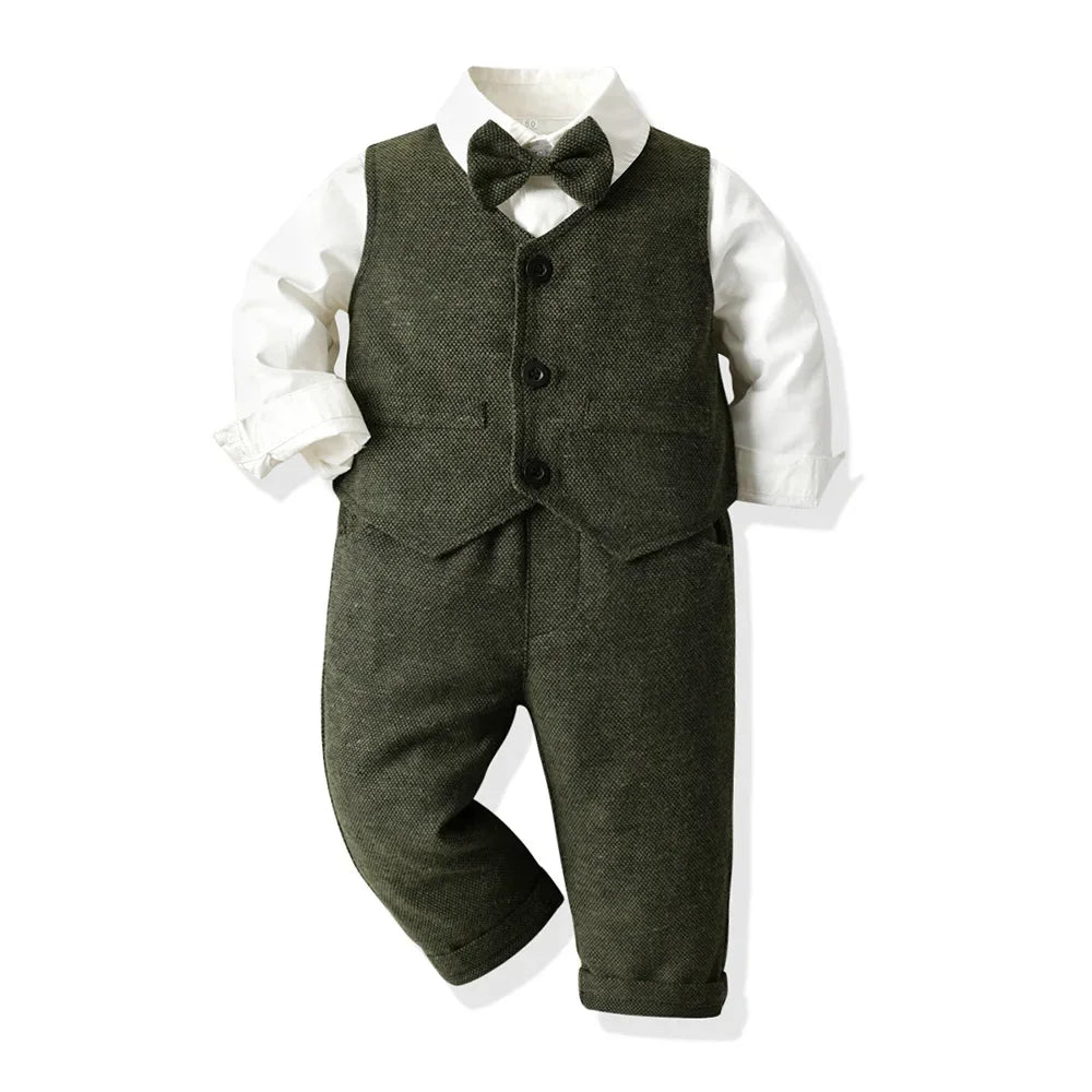 Kid's Cotton Turn-Down Collar Full Sleeve Single Breasted Clothes