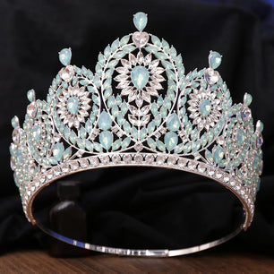 Women's Crystal Zinc Alloy Water Drop Tiara Bridal Wedding Crown