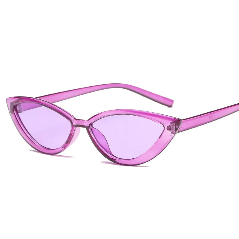 Women's Plastic Frame Lens Cat Eye Shaped Trendy Sunglasses