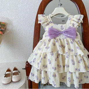 Kid's Girl Polyester Sleeveless Floral Pattern Princess Dress