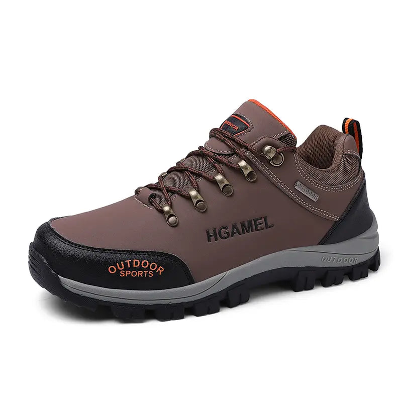 Men's Microfiber Round Toe Lace-up Outdoor Sports Walking Shoes