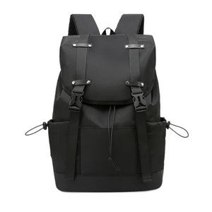 Men's Nylon Zipper Closure Solid Pattern Traveling Backpack