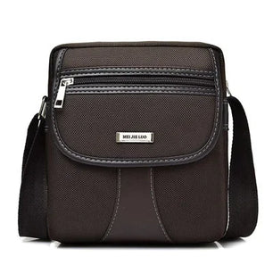 Men's Oxford Zipper Closure Solid Pattern Crossbody Shoulder Bag