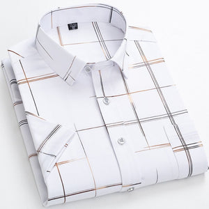 Men's Polyester Turn-Down Collar Single Breasted Casual Shirt