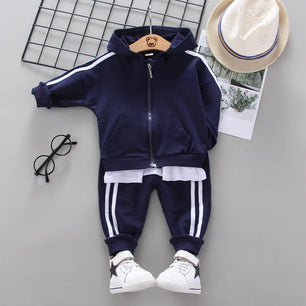 Kid's Boys Cotton Long Sleeves Casual Hooded Two-Piece Suit