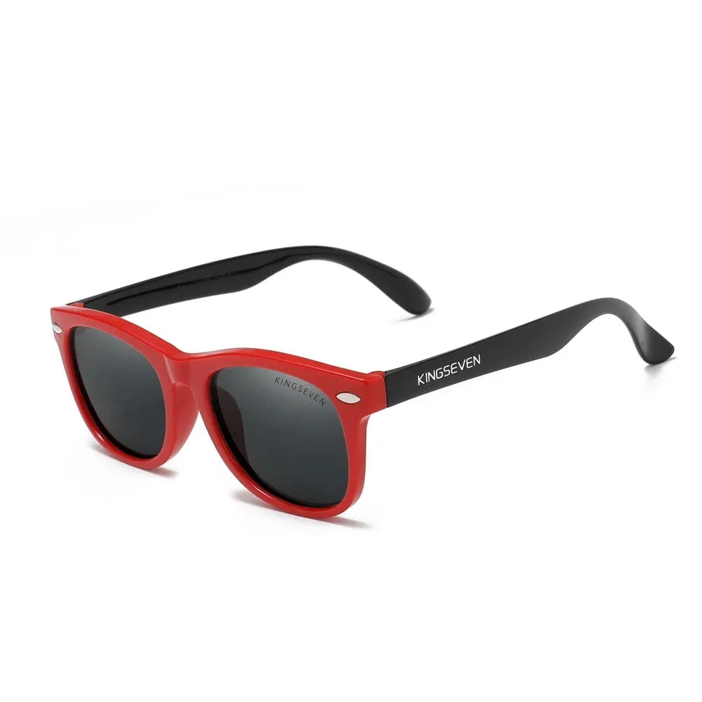 Kid's Polycarbonate Frame Lens Rectangle Shaped Sunglasses