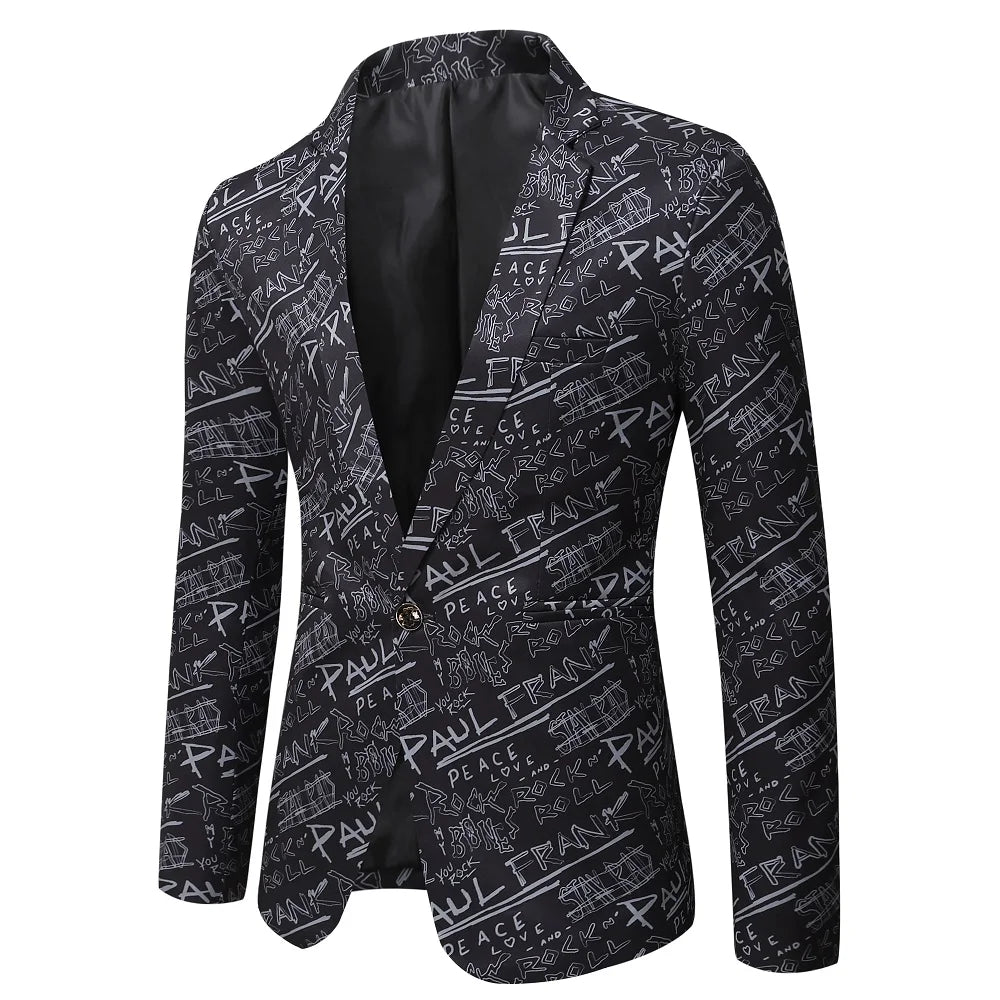 Men's Polyester Full Sleeve Single Breasted Closure Wedding Blazer