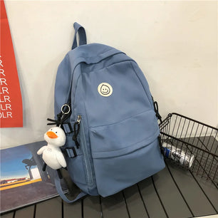 Kid's Polyester Zipper Closure Solid Waterproof School Backpack