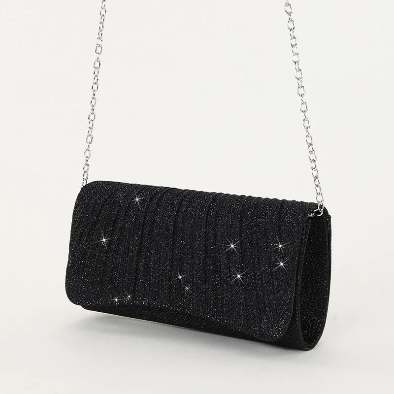 Women's Polyester Hasp Closure Sequined Pattern Shoulder Bag