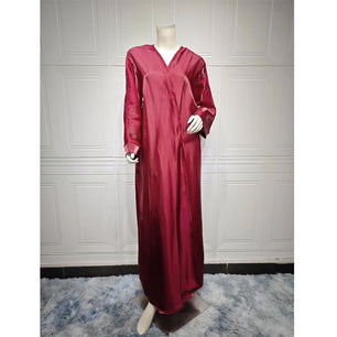 Women's Arabian Polyester Full Sleeve Solid Pattern Casual Abaya