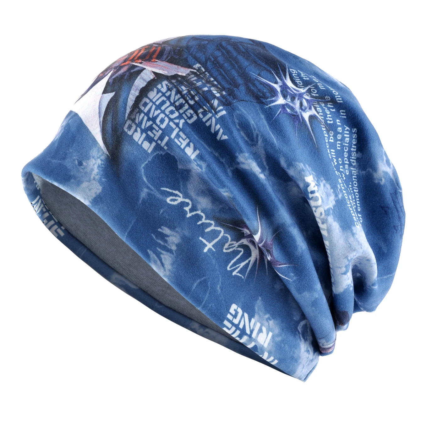 Men's Acrylic Skullies Beanies Printed  Pattern Winter Turban Cap