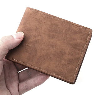 Men's Leather Zipper Closure Solid Pattern Card Holder Wallets