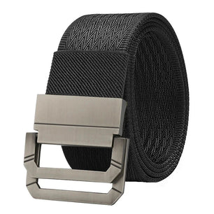 Men's Metal Double Rappelling Buckle Closure Plain Pattern Belts