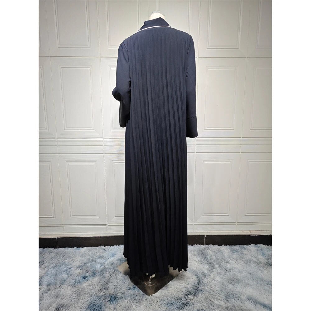 Women's Arabian V-Neck Polyester Full Sleeve Solid Pattern Abaya