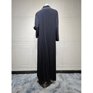 Women's Arabian V-Neck Polyester Full Sleeve Solid Pattern Abaya