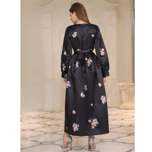 Women's Polyester Full Sleeves Printed Pattern Pullover Dress